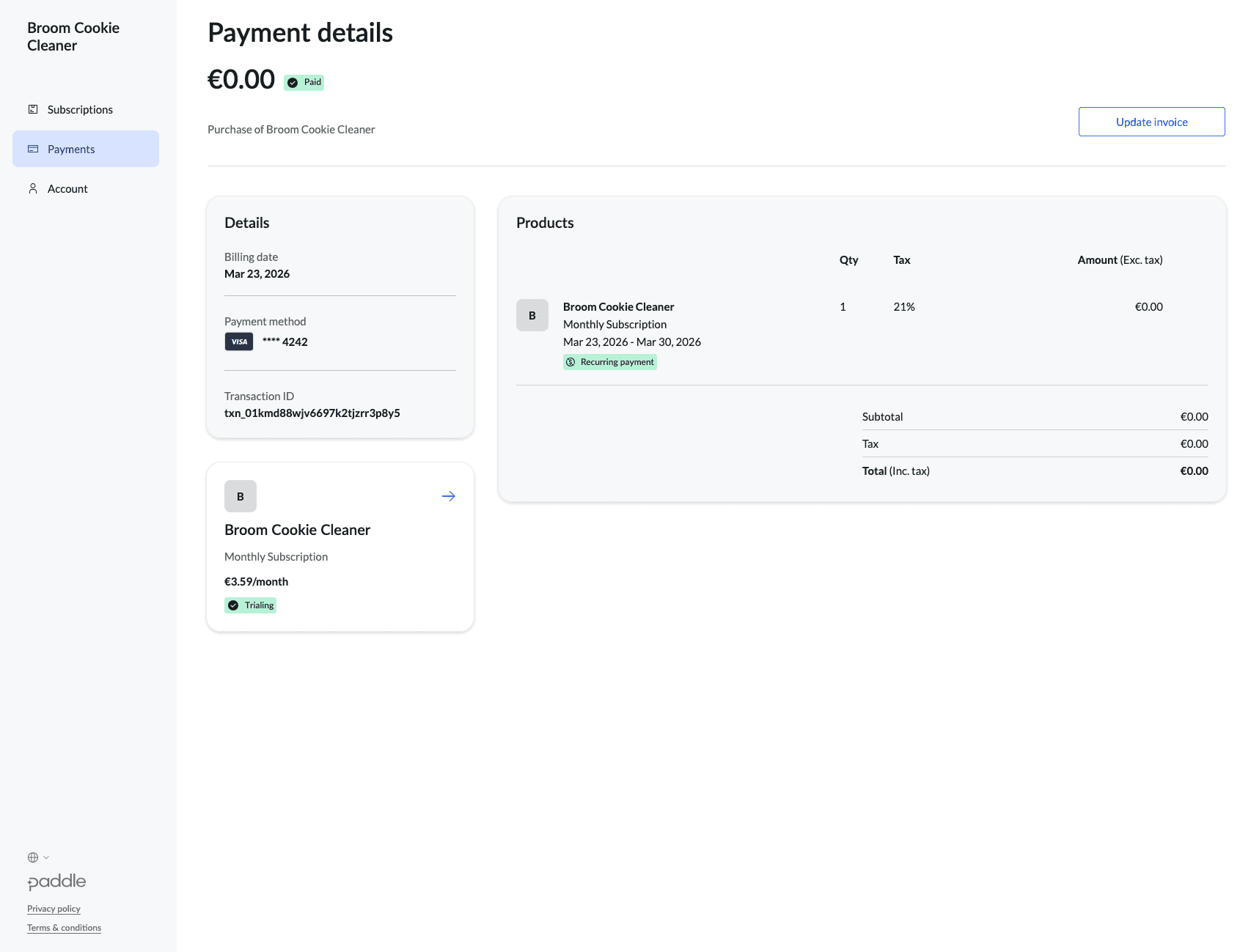 Payment Information